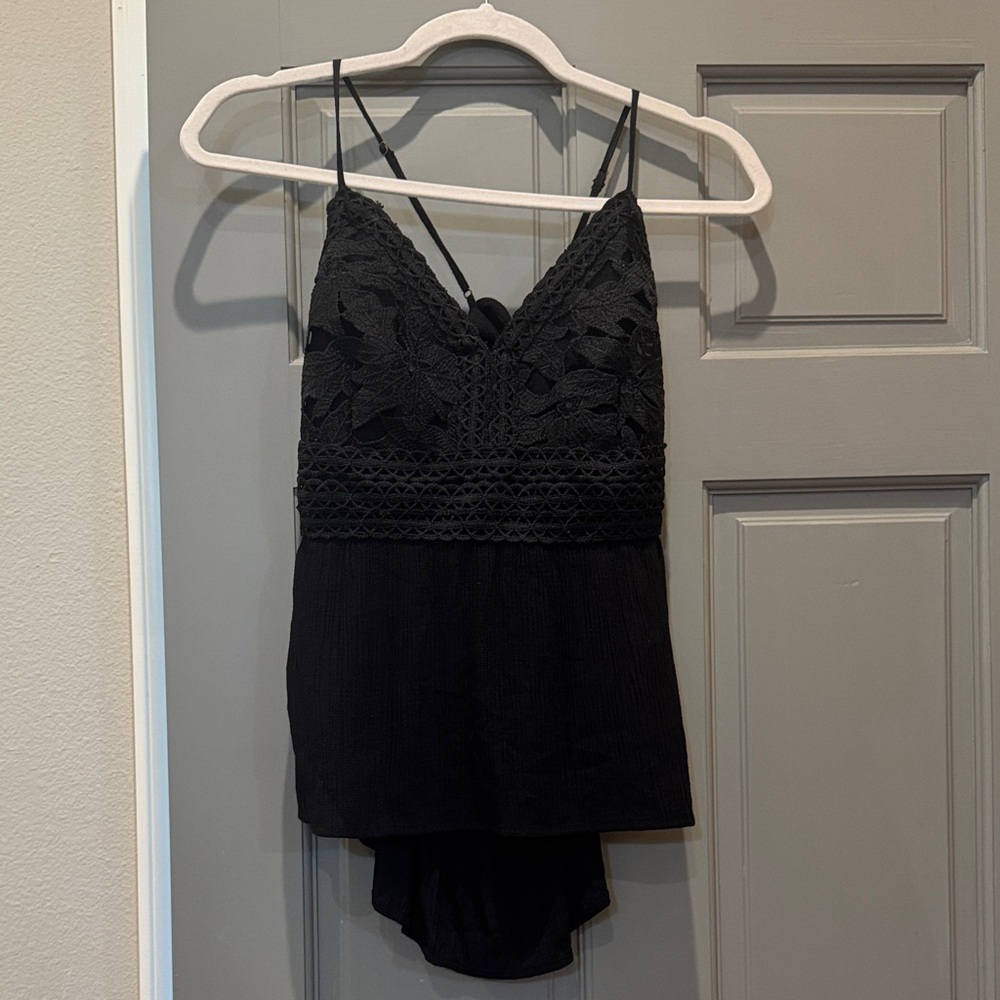 Shyanne Black Lace Camisole Tank Top